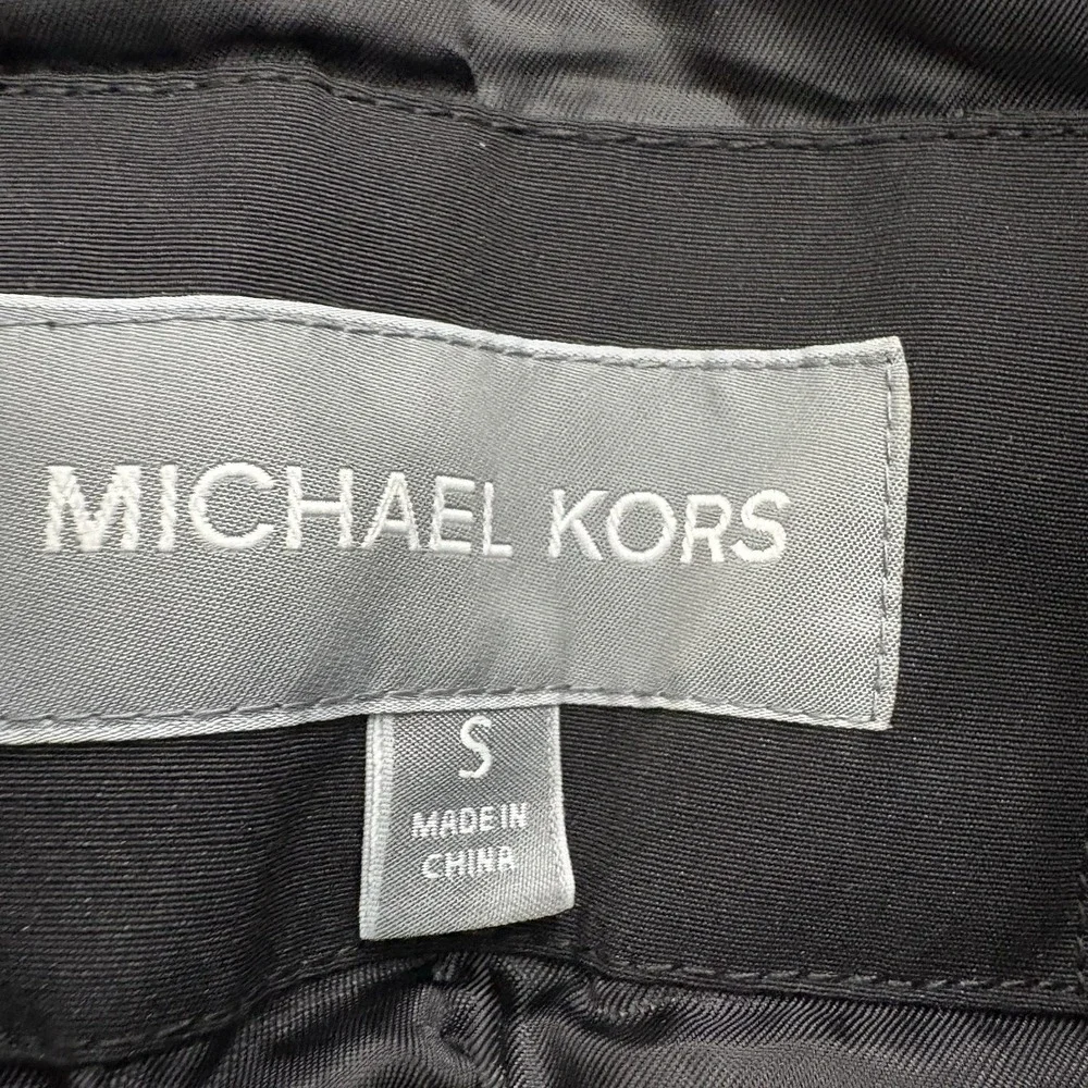 Michael Kors Men's Black Winter Parka Coat Hooded Faux Fur Trim Size Small